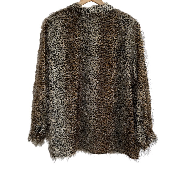 Ashley Stewart Semi Sheer Animal Print Long Sleeve Shirt (24W) - Picture 8 of 16